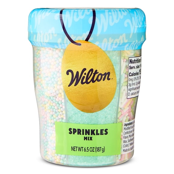 Wilton Easter Springtime Edible Sprinkle Mix, 6-Cell Variety Pack with Confetti, Jimmies & Sparkling Sugars, 6.5 oz.
