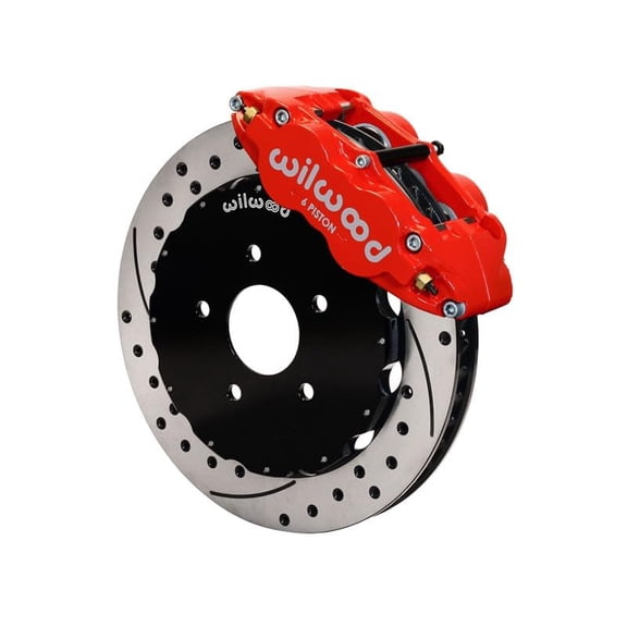 WILWOOD 140-9296-DR FNSL6R Front Hat Kit,14.00", Drilled, Red 2004 Pontiac GTO