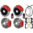 thumbnail image 1 of WILWOOD FRONT SL6R & REAR DPR 12 BIG BRAKE KIT COMBO WITH FREE PARKING BRAKE CABLE, BRAKE LINES & FLUID, SLOTTED ROTORS, RED CALIPERS - For 1965-1967 MUSTANG SMALL REAR 2.66 OFFSET, 1 of 9