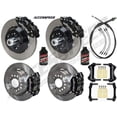 thumbnail image 1 of WILWOOD SLOTTED FRONT 13 SUPERLITE & REAR 11 DYNAPRO BIG BRAKE COMBO WITH FREE BRAKE LINES, PARKING BRAKE CABLE & FLUID, BLACK, For 1962-1972 DODGE & PLYMOUTH W/2.50 OFFSET & SNAP RING, 1 of 9