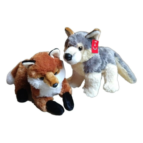 WILY WOLF & FIONA FOX Flopsie 12" Stuffed Animal Plush by Aurora