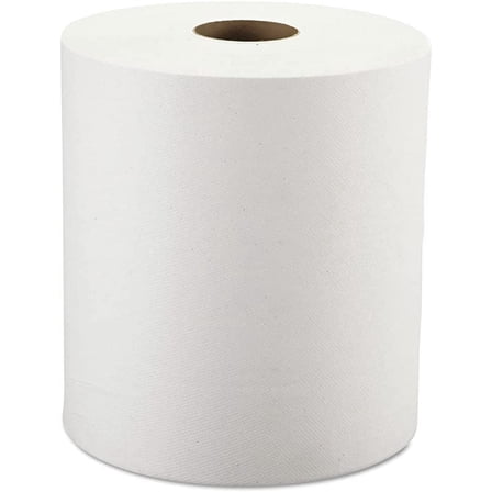 WIN12906 8 in. x 800 ft. Hardwound Roll Towels - White (6 Rolls/Carton)