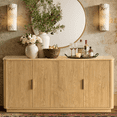 thumbnail image 1 of win2win 63" Mid-Century Modern Fluted Sideboard Buffet Cabinet, Oak, 1 of 9