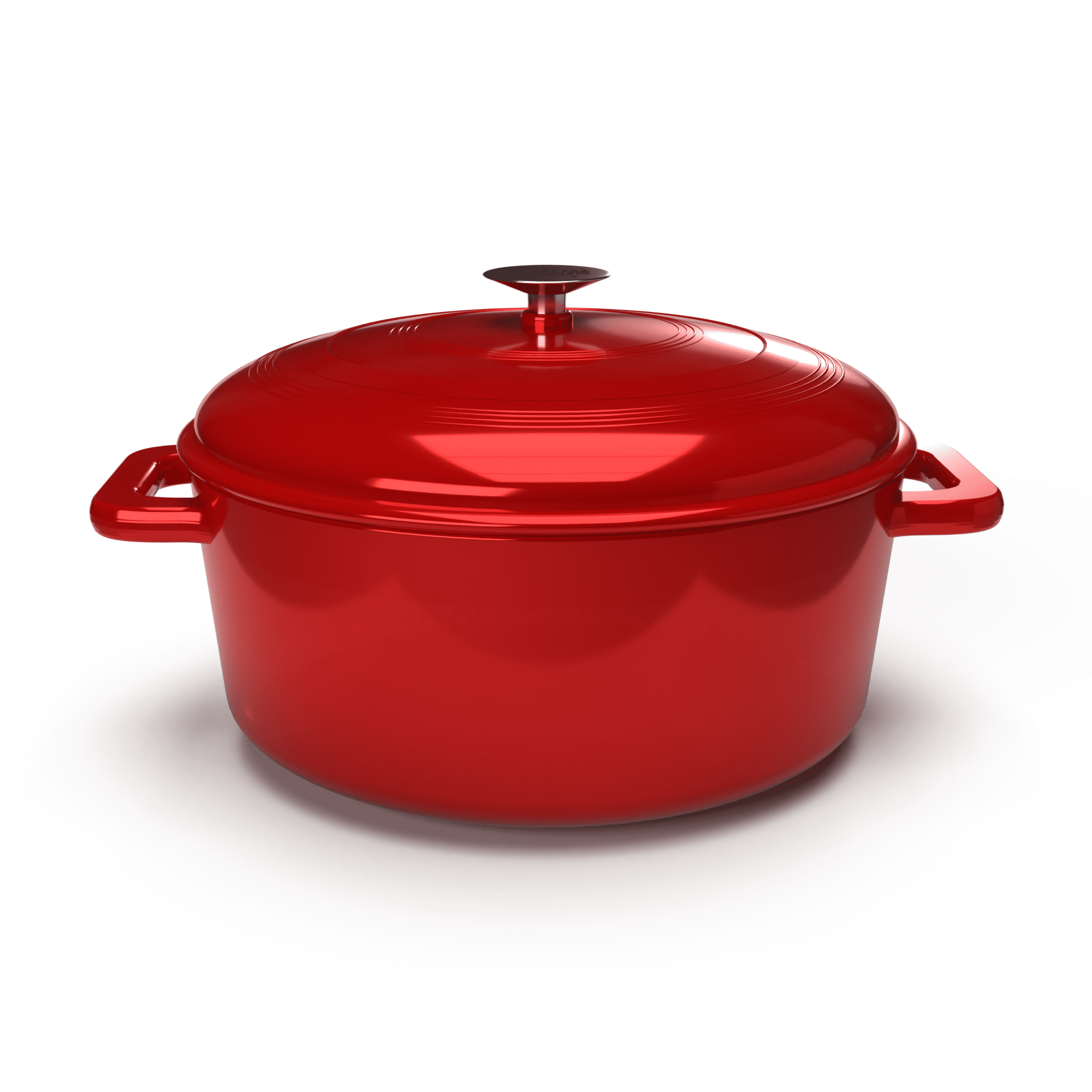 American Collection Stock Pot Enameled Cast Iron Oval Dutch Oven Deep Red  W/ Lid