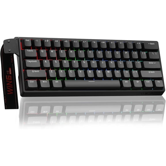 WIN60 HE - 60% Mechanical Gaming Keyboard Wired, Magnetic Switch Hot Swappable, Adjustable Actuation Rapid Trigger Mode, 8000 Hz Polling Rate, RGB Small Keyboard 60 Percent Compact Design for PC