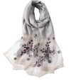thumbnail image 1 of WINCESS YU Women Mulberry Silk Scarf Lightweight Embroidered Floral Shawl Wraps Beach Gauze Blanket Shawl for All Season, 1 of 5