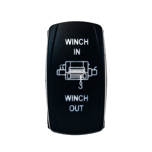 WINCH In/Out OZ-USA Momentary Rocker Switch 4-Pin Laser Etch Blue LED for Off-road Truck UTV  Can-Am RZR Polaris Dash Boat RV