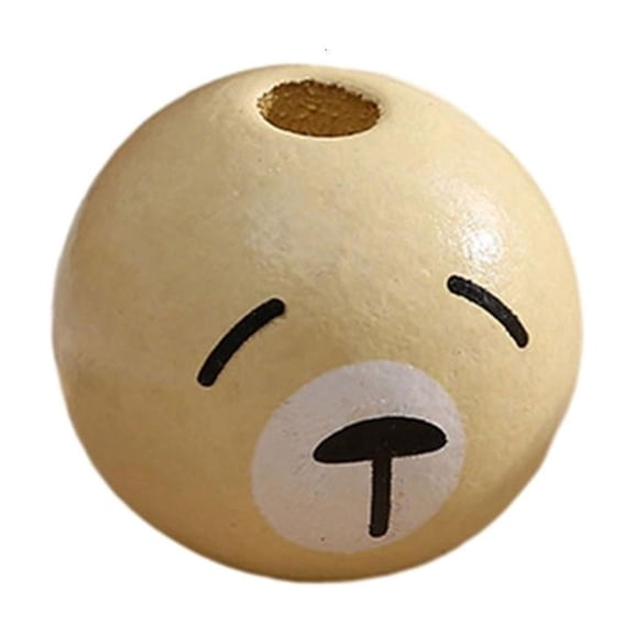 WIND LAND 100 Pcs Wooden Ball with Face DIY Wooden Beads 20mm Natural Wood Beads