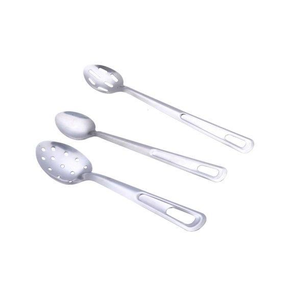 WIND LAND 3 Piece Stainless Steels Kitchen Spoon Set Multipurpose Cooking Slotted Spoon
