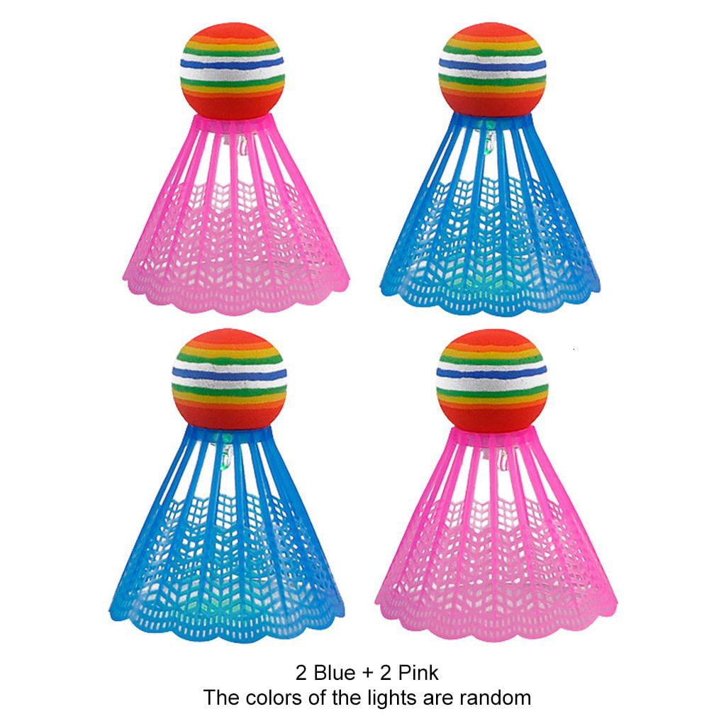 WIND LAND 4Pcs LED Plastic Birdies Shuttlecock Resistance Wind Balls ...