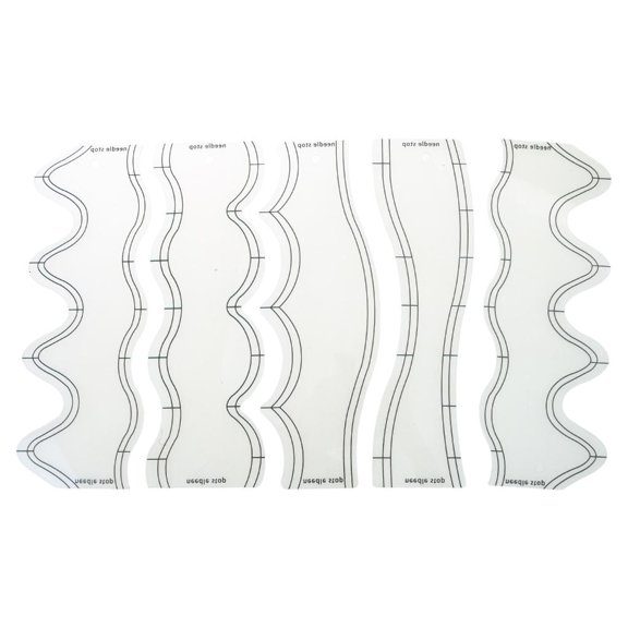 WIND LAND 5 Pieces Clear Wave Edges Ruler Acrylic Quilting Stencils Quilting Ruler