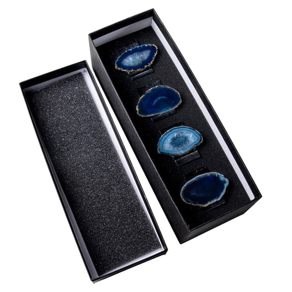 WIND LAND Agate Crystal Napkin Rings Set of 4 Dining Table Decoration Napkins Buckle
