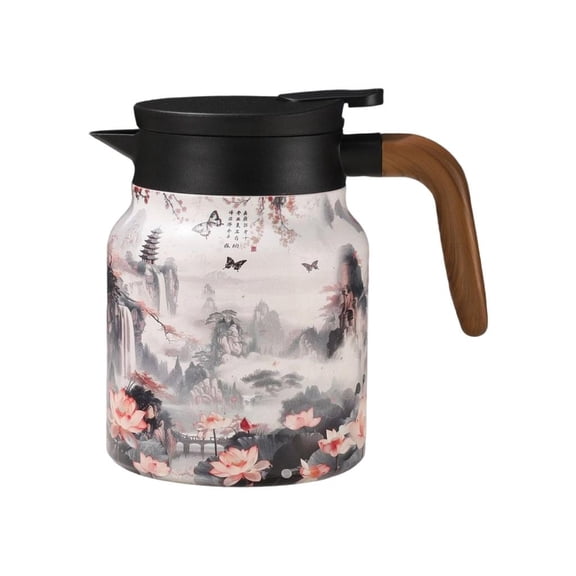WIND LAND Chinese Retro Pattern Insulated Teas Pot 316 Nonrust Steel Large Capacity