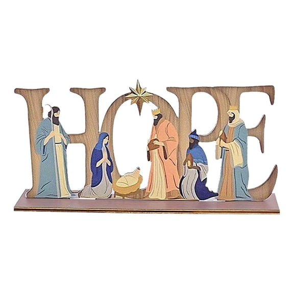 WIND LAND Handcraft Wood Nativity Scene Figurine For Holiday Christmas Decorations