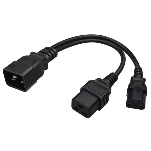 WIND LAND IEC 320 C20 to C13+C19 Power Cord C20 Male to C13+C19 Y Splitter Adapter