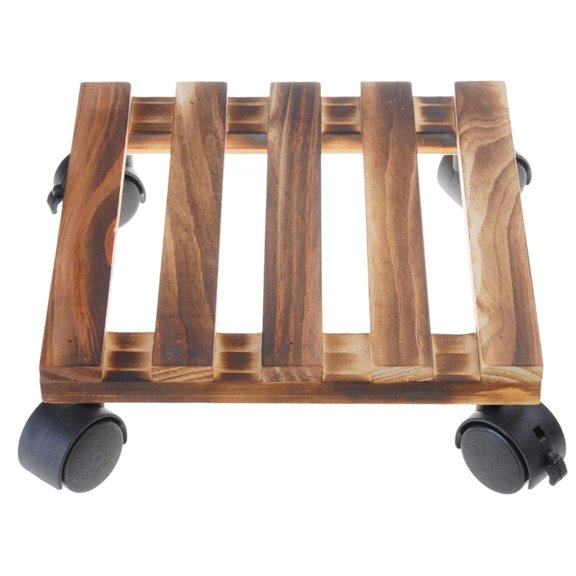 WIND LAND Wood Plant Stand With Wheels Heavy Duty Hardwood Plant Stand Plant Stand