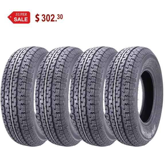 WINDA Premium Trailer Tire ST 225/75R15 Radial 10 Ply Load Range E Steel Belted, Set 4