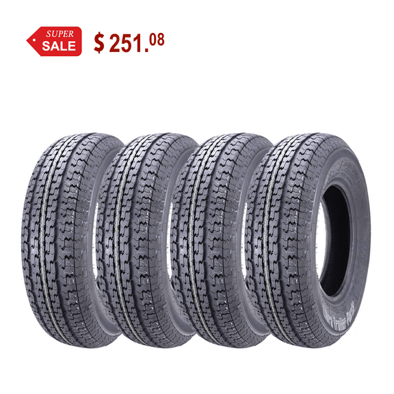 WINDA Premium Trailer Tires ST 205/75R14 8PR Load Range D Steel Belted, Set 4