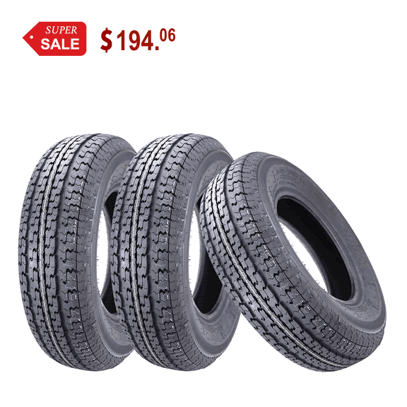 WINDA Premium Trailer Tires ST205/75R14 8PR Load Range D Steel Belted Radial, Set 3
