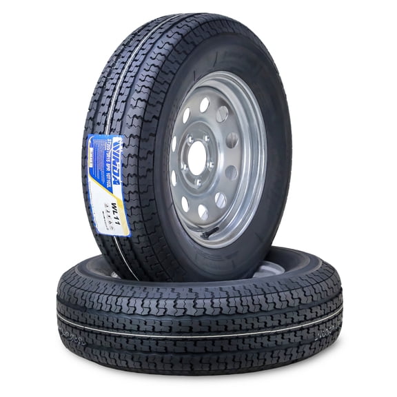 WINDA Trailer Tire Wheel Assembly ST205/75R15 8-Ply D 107L 5 Lug on 4.5" PCD Galvanized Mod Rim ,SET 2