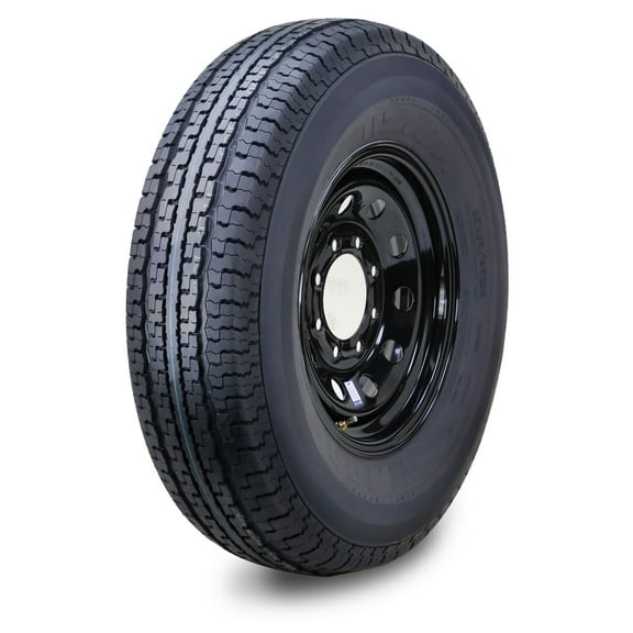 WINDA Trailer Tire Wheel Assembly ST235/85R16 12-Ply F 127L 8 Lug on 6.5" PCD Black Mod Rim