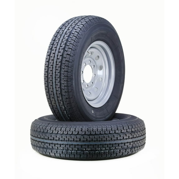 WINDA Trailer Tire Wheel Assembly ST235/85R16 12-Ply F 127L 8 Lug on 6.5" PCD Silver Mod Rim ,SET 2