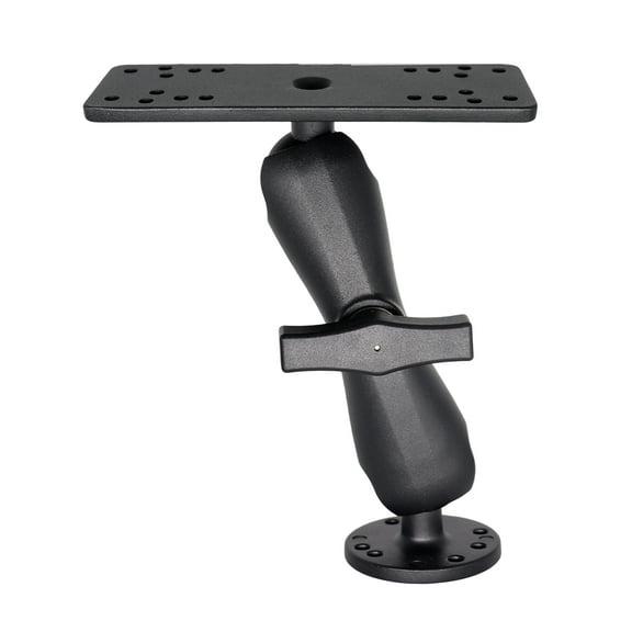 WINDFRD Black Heavy Duty Powder Coated Marine Grade Aluminum Electronic Double Ball Mount