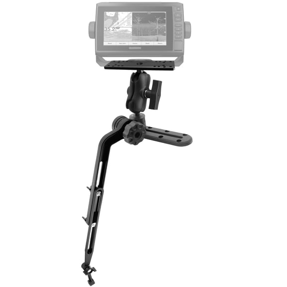 WINDFRD 1.5" Ball Kayak Fish Finder Mount with Transducer Mounting Arm, Marine Electronic Mount Plate with Low Profile Track, Compatible with RAM Mounts, Scotty, Lowrance, Garmin