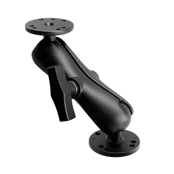 WINDFRD 1.5" Double Ball Mount with Two Round Plates, All Aluminum Heavy Duty, Double Socket Arm with 1.5 inches / 38mm / C Size Ball Adapters, Compatible with RAM, Arkon, iBolt and More