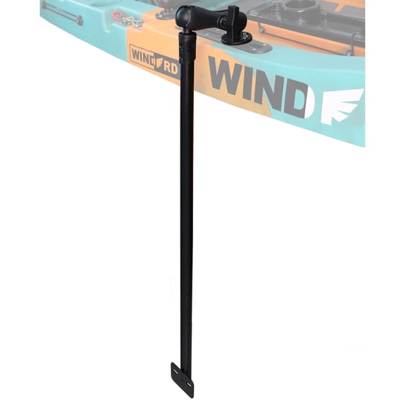 WINDFRD 31.5" Long Transducer Pole Mount for Kayak, Transducer Pole with T-Bolt Track Ball Base and Double Socket Arm, Adjustable Transducer Arm for Boat, Compatible with Garmin, Lowrance