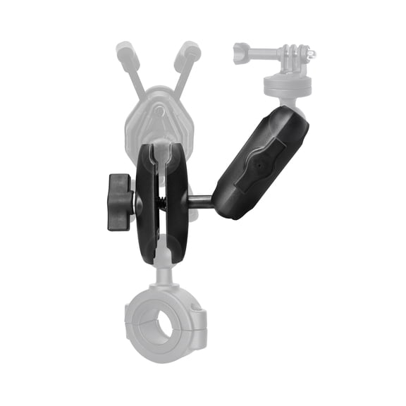 WINDFRD Aluminum 2-in-1 Double Socket Arm with 1" Ball, Compatible with RAM Mount, iBolt 1 inch/B Size / 25mm Ball Accessories, 360 Degree Rotation, Adjustable Dual Mount Arm