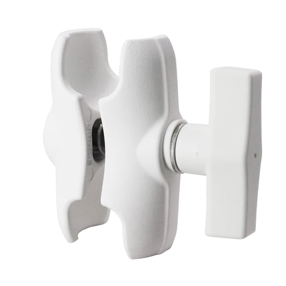 WINDFRD All Aluminum Short (3.35") Double Socket Arm for 1.5 Inches / C Size / 38mm Ball Accessories, White Powder-Coated, Compatible with RAM Mount, iBolt and More