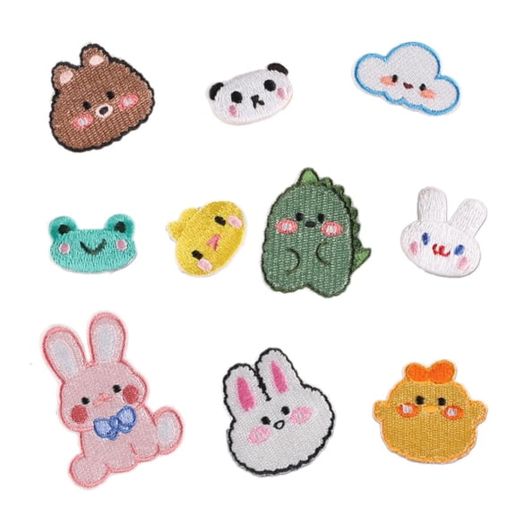 WINDLAND 10 Pcs Bear Iron on Patches Sewing Patches Panda Embroidered Patches