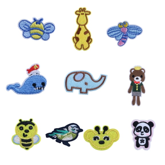 WINDLAND 10 Pcs Cartoon Iron on Patches Sew on Patches Panda Embroidery Patches