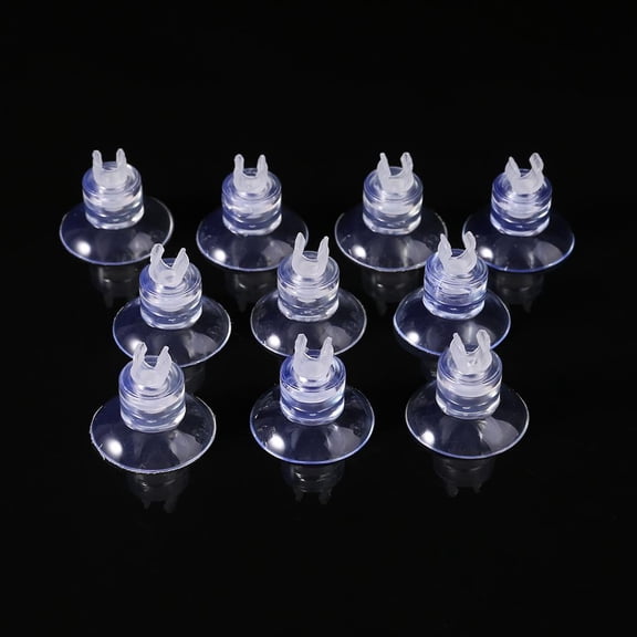 WINDLAND 10 Pieces Aquarium Suction Cup Diameter 1in Transparent Plastic Sucker with Clips Fish for Tank Pipe Hose Tube Holder