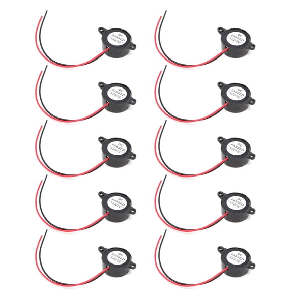 WINDLAND 10 Unit Pack Piezoelectric Circuit Buzzers 3-24V 87dB Continuous Sound for Alarm