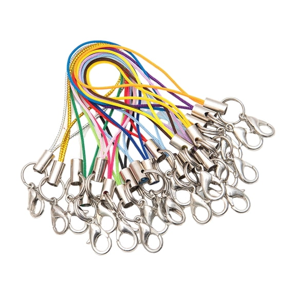 WINDLAND 100Pack DIY Phone Lanyard Polyester Material Phone Charm Carabiner Wrist Lanyard