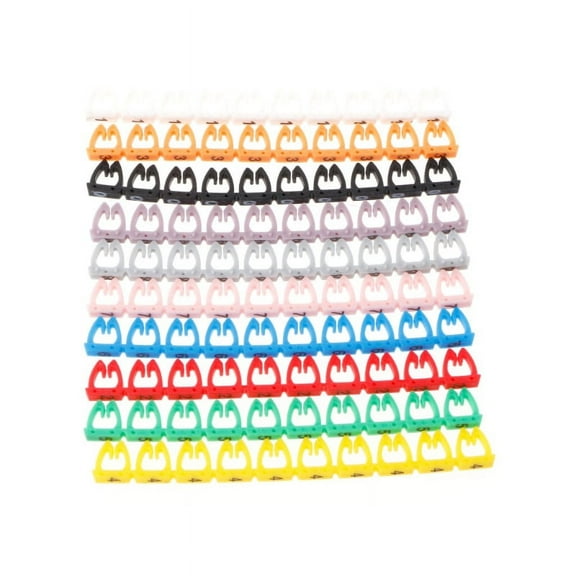 WINDLAND 100pcs/lot Network Cable Label Mark for RJ45 RJ11 RJ12 Color Numeric Cable Marks Clip