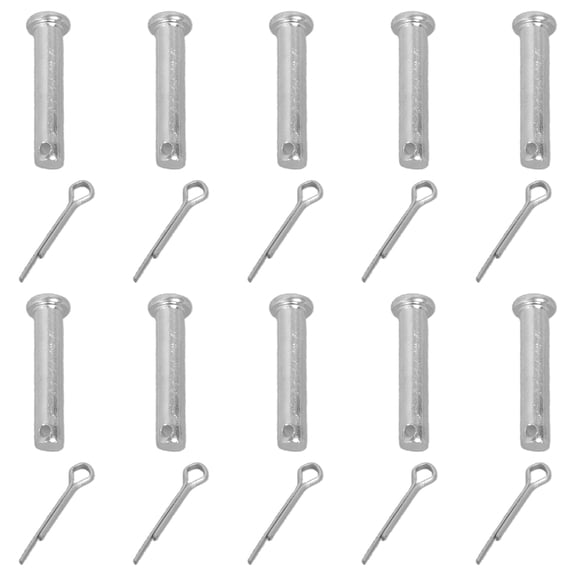 WINDLAND 10Pcs Single Hole Clevis Pin Fasteners Flat heads Cylindrical Pin Replacement