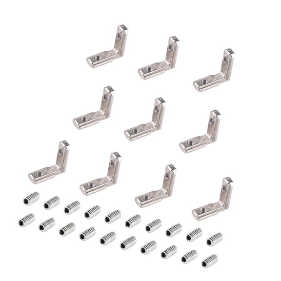 WINDLAND 10pcs Angle Connectors L Shape Brackets set for Industrial Frame Construction