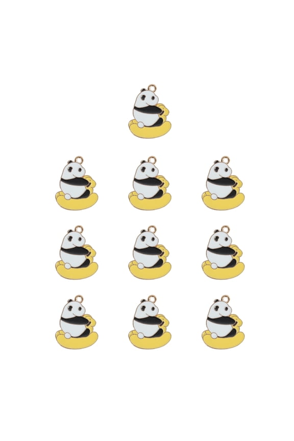10pcs Assorted Panda Charm Cartoon Pendants for Bracelets and Earrings Jewelry Component for Crafting Lover