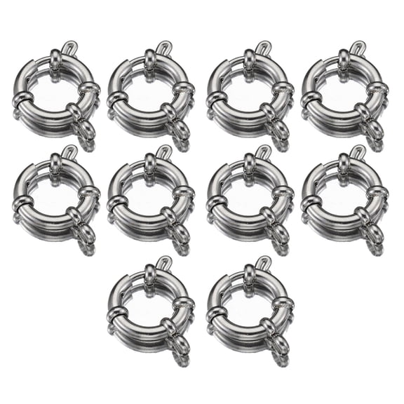 WINDLAND Pack of 10 Stainless Steel Necklace Clasp with Spring Hook Secure and Convenient Connector for Customizable Necklaces