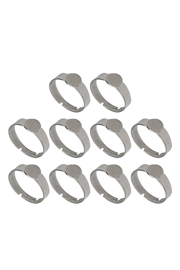 10Pcs Adjustable Stainless Steel Rings Supports Holder For Custom Jewelry Art