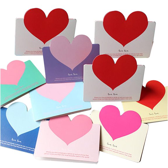 WINDLAND 10pcs Valentine's Day Love Cards with Envelopes Heart Valentine Note Card