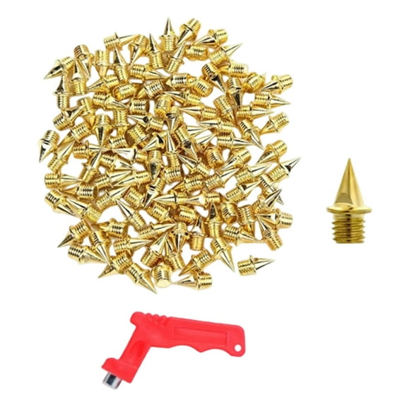 WINDLAND 120Pcs 1/4Inch Track Spikes Track and Crosses Country Spikes with Spikes Wrench