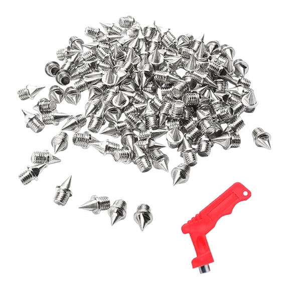 WINDLAND 120Pcs 1/4Inch Track Spikes Track and Crosses Country Spikes with Spikes Wrench