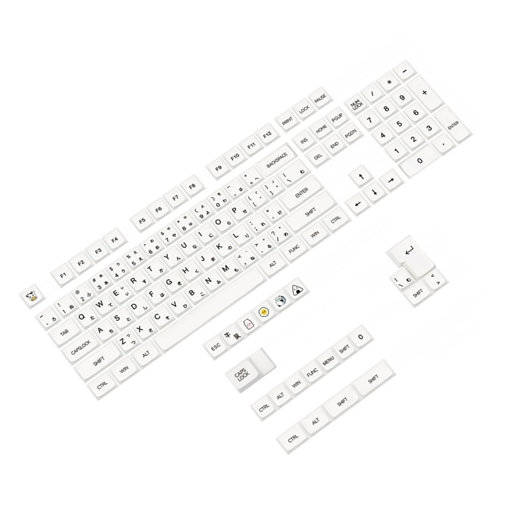 WINDLAND Minimalist White PBT Keycaps XDA Profile Japanese Aesthetics Keycap Set 126PCS