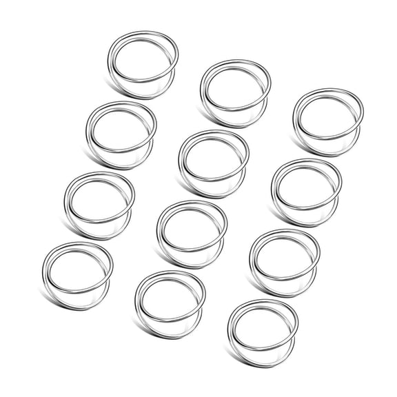 WINDLAND 12Pcs Elegant Napkin Rings Serviettes Buckles Double Circles Napkin Rings Holder