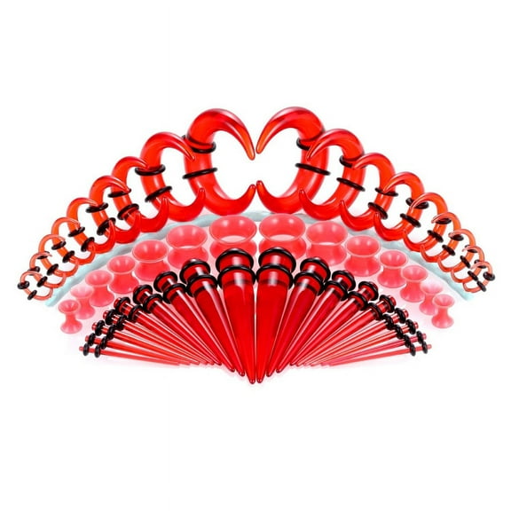 WINDLAND 14G-00G Ear Gauges Expander Set Acrylic Tapers Plugs Silicone Tunnels for Ear