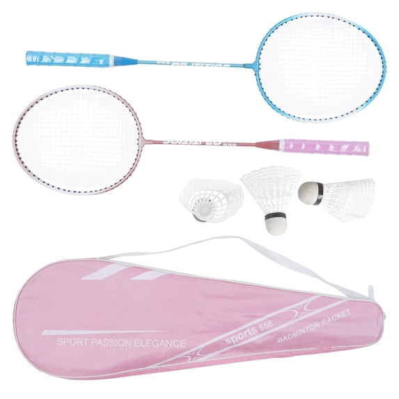 WINDLAND 1Pair Light Weight Badminton Racket Set Shuttlecocks Racquet for Kids Adults